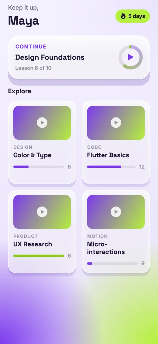 Campus — violet lime learning app design