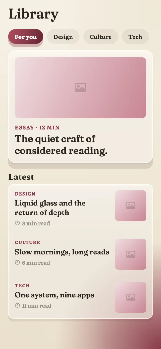 Folio — paper burgundy reading app design