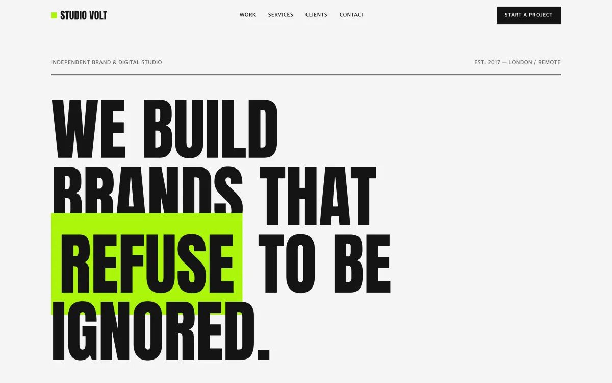 Studio Volt — creative agency design