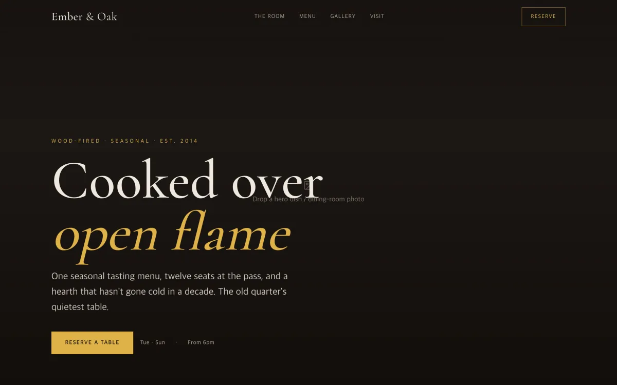 Ember & Oak — fine dining restaurant design