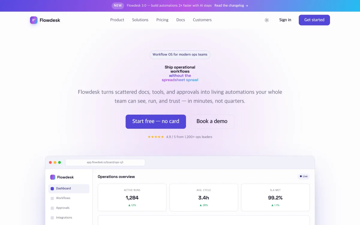 Flowdesk — SaaS product landing design