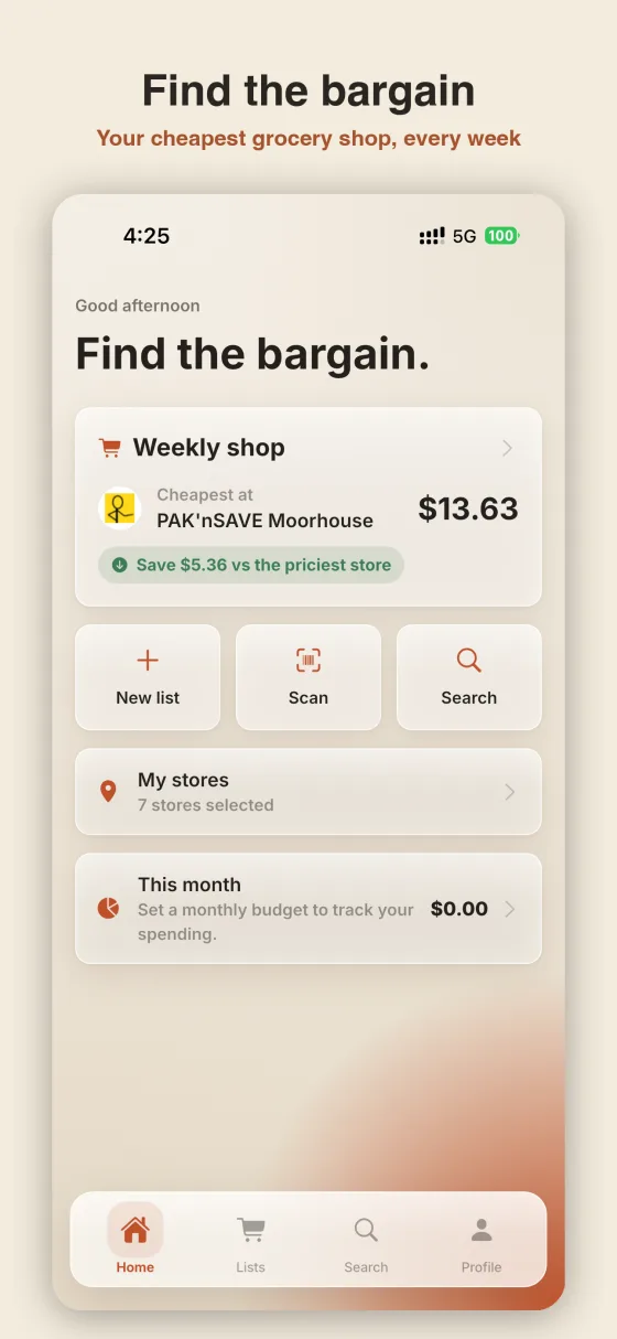 Bargly — your cheapest weekly shop