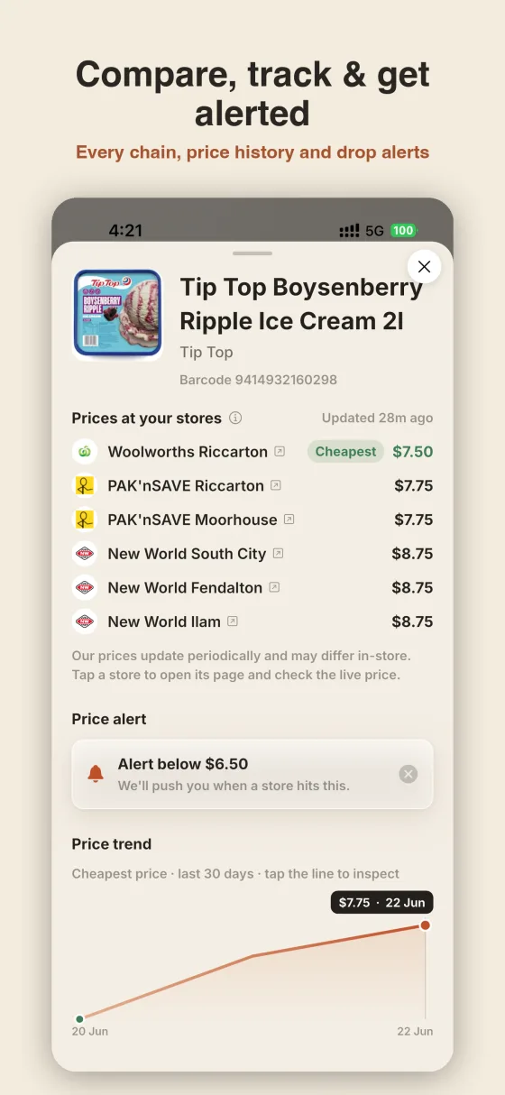 Bargly — price history and drop alerts