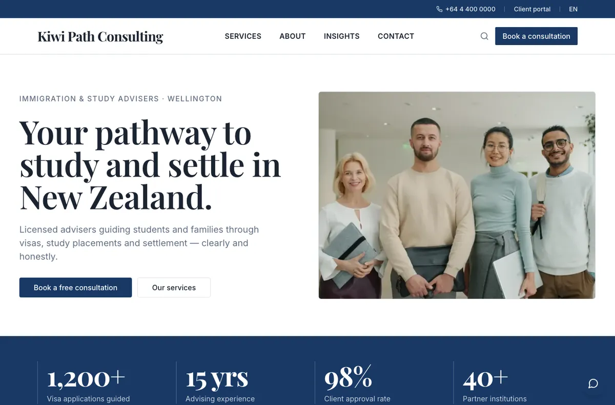 Kiwi Path — immigration consultancy site